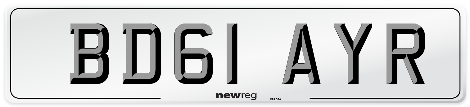 BD61 AYR Number Plate from New Reg
